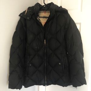 Burberry Black quilted coat